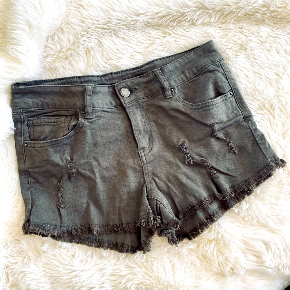 Green Angel Kiss Cut off Jean Shorts